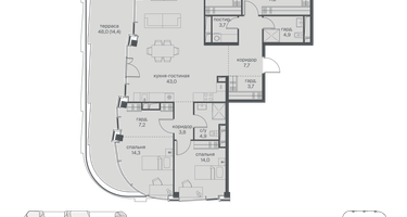 4-к. квартира, 177&nbsp;м²