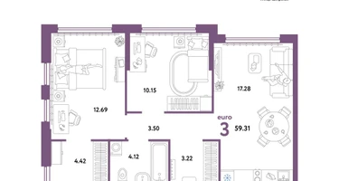 3-к. квартира, 59&nbsp;м²