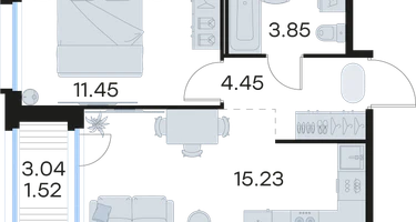 1-к. квартира, 36&nbsp;м²