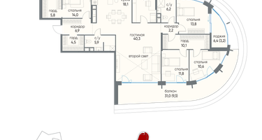 6-к. квартира, 180&nbsp;м²