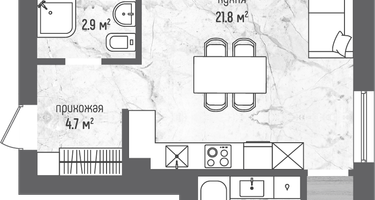 2-к. квартира, 62&nbsp;м²