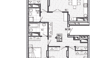 4-к. квартира, 113 м²