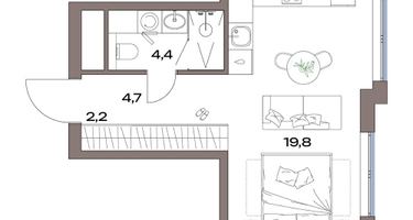 Студия, 31 м²