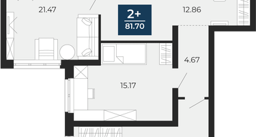 2-к. квартира, 81 м²