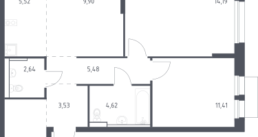 Студия, 62&nbsp;м²