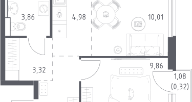 Студия, 36&nbsp;м²