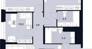 3-к. квартира, 78 м²
