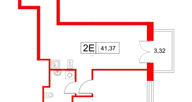 1-к. квартира, 41&nbsp;м²