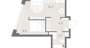 Студия, 30&nbsp;м²