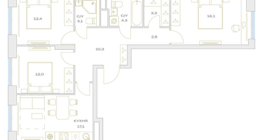 4-к. квартира, 81&nbsp;м²