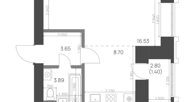 Студия, 34&nbsp;м²