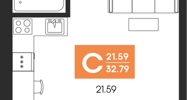 Студия, 32 м²