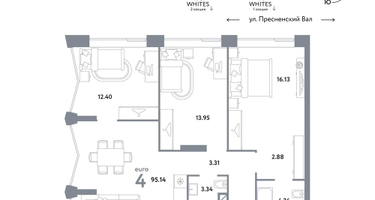 4-к. квартира, 95&nbsp;м²