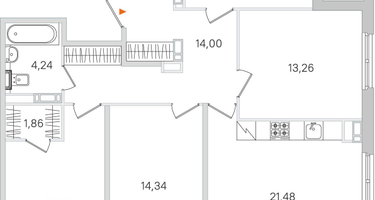 4-к. квартира, 102&nbsp;м²