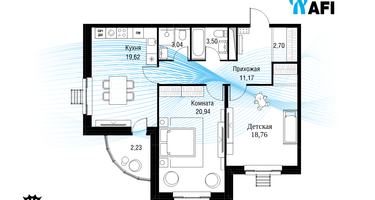 2-к. квартира, 82&nbsp;м²