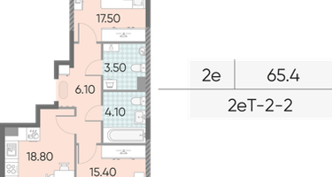 2-к. квартира, 65 м²
