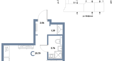 Студия, 29&nbsp;м²