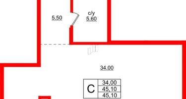 Студия, 45&nbsp;м²