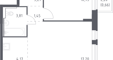 Студия, 41&nbsp;м²