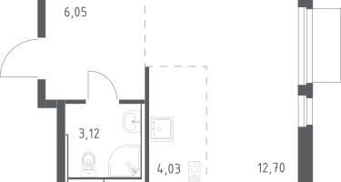 Студия, 26&nbsp;м²