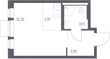 Студия, 22&nbsp;м²