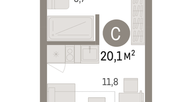 Студия, 20&nbsp;м²