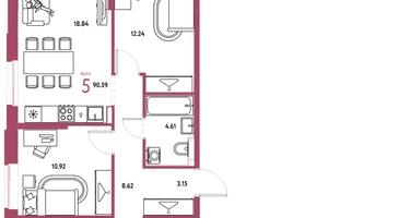 5-к. квартира, 90&nbsp;м²