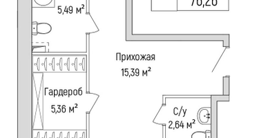 2-комнатная квартира, 76&nbsp;м²