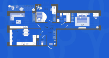 3-к. квартира, 77&nbsp;м²