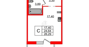 Студия, 26 м²