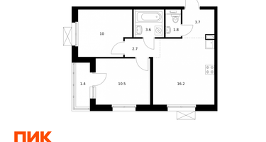 2-к. квартира, 49&nbsp;м²