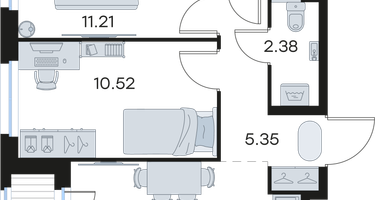 2-к. квартира, 45 м²