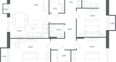 4-к. квартира, 83&nbsp;м²