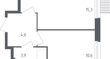 1-к. квартира, 34&nbsp;м²