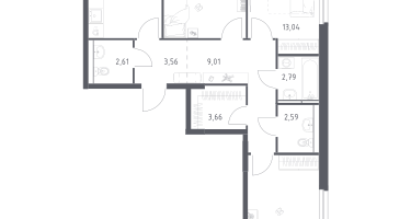 3-к. квартира, 78&nbsp;м²