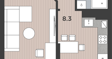 1-к. квартира, 33&nbsp;м²