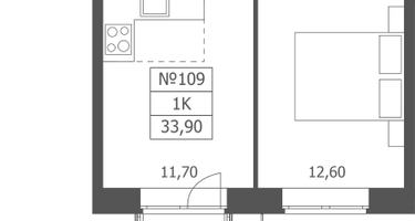 1-к. квартира, 33&nbsp;м²