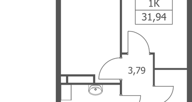1-к. квартира, 31&nbsp;м²