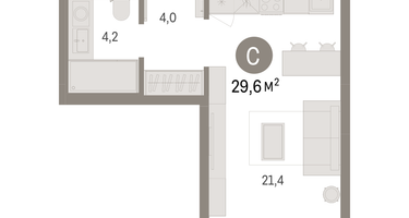 Студия, 29&nbsp;м²