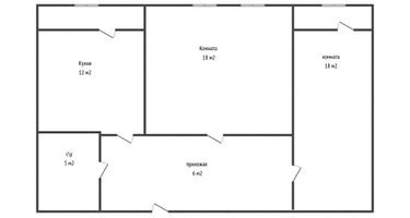 2-к. квартира, 60 м²