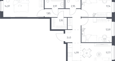 Студия, 76&nbsp;м²