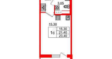 Студия, 21 м²