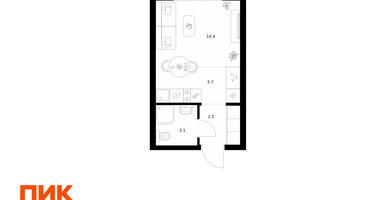 Студия, 21 м²