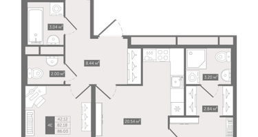 Студия, 86&nbsp;м²