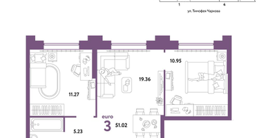 3-к. квартира, 51&nbsp;м²