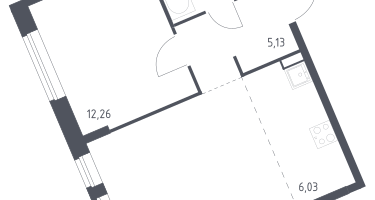 Студия, 43&nbsp;м²