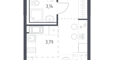 Студия, 21&nbsp;м²