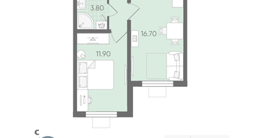 1-к. квартира, 35&nbsp;м²