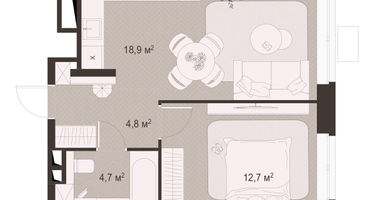 1-к. квартира, 41 м²