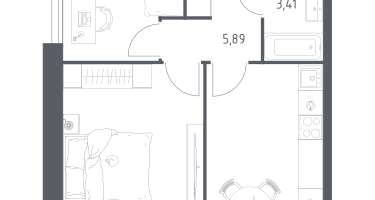 2-к. квартира, 47&nbsp;м²
